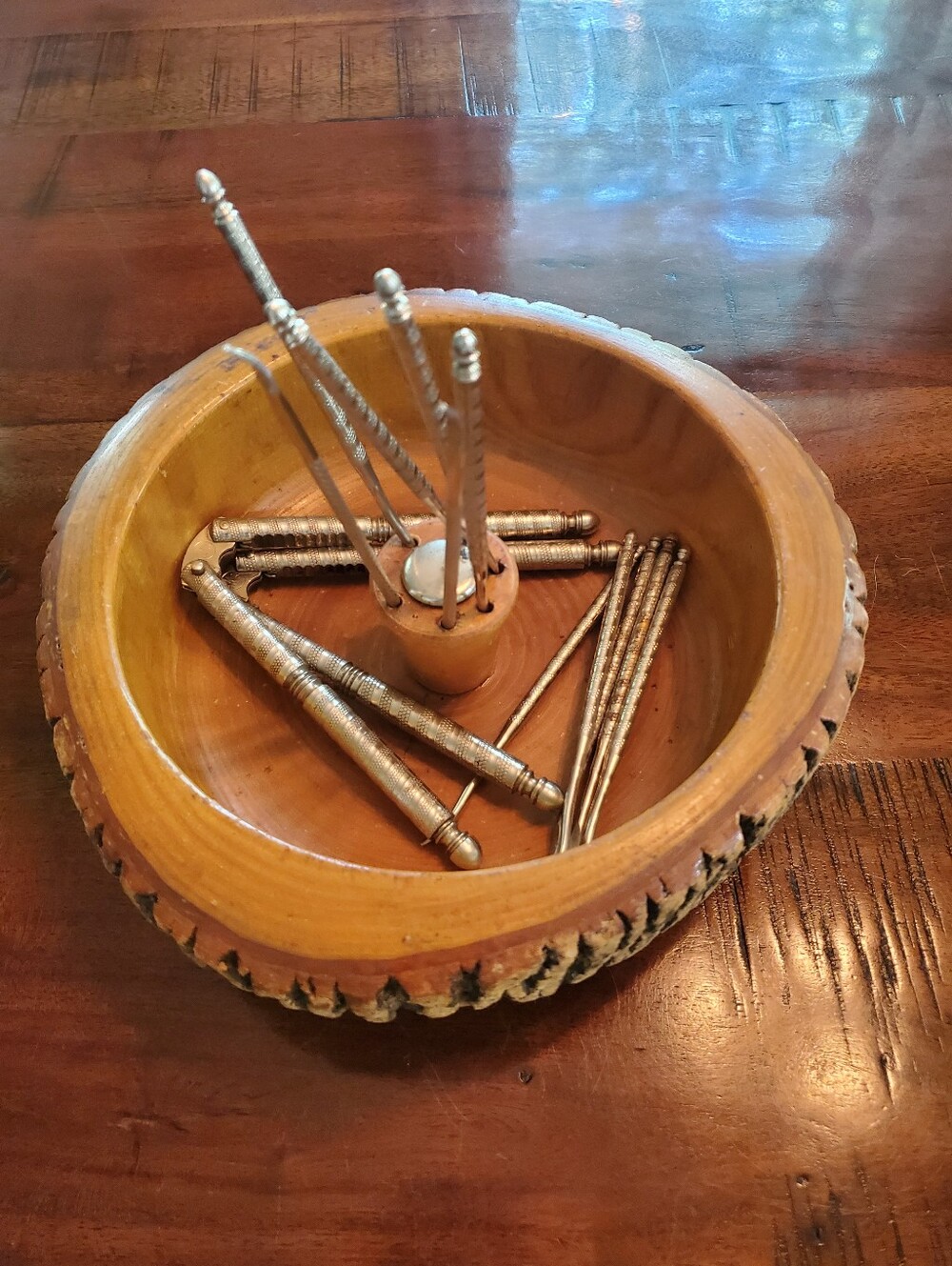 Solid Wood Nut Cracker Bowl